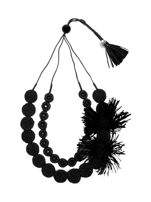 Collana doppio giro in rafia Nero Liviana Conti | A5SJ81Y69-0